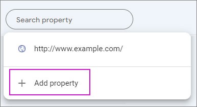 Google Search Console add property