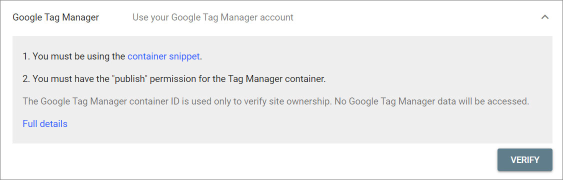 Google Search Console HTML Tag Record