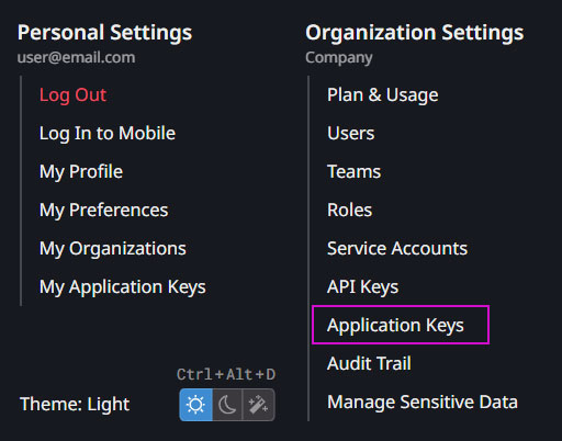 Datadog Organization settings