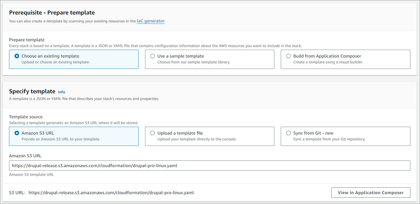 Drupal Pro Create Stack