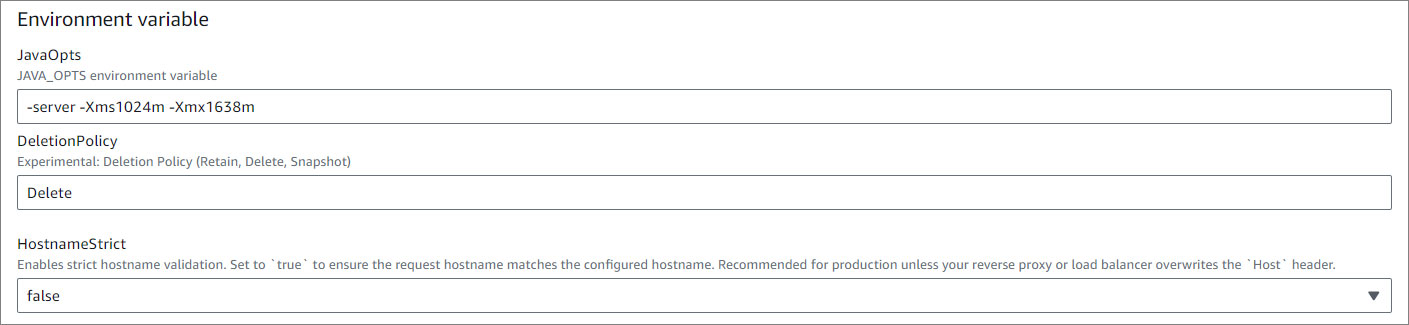 Keycloak Serverless Environment variable