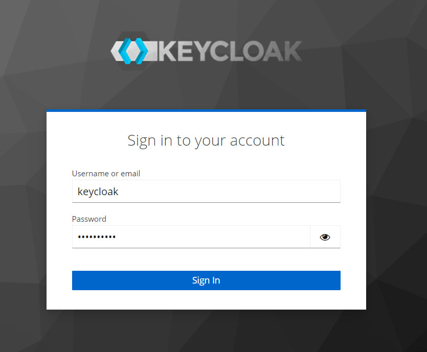 Keycloak Login Screen