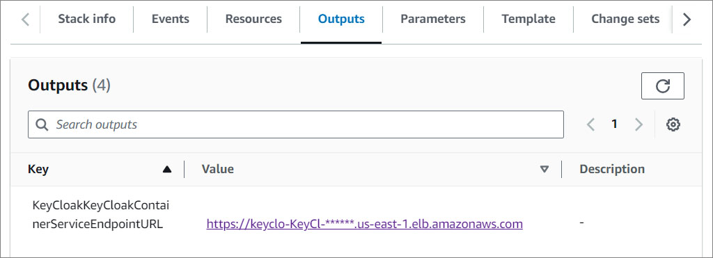 Keycloak Stack Outputs