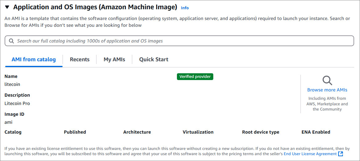 Litecoin Amazon Machine Image