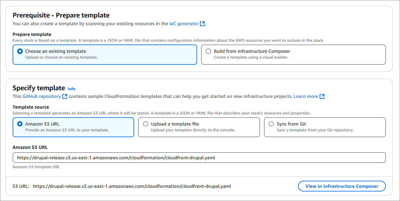 Drupal Pro CDN Create Stack