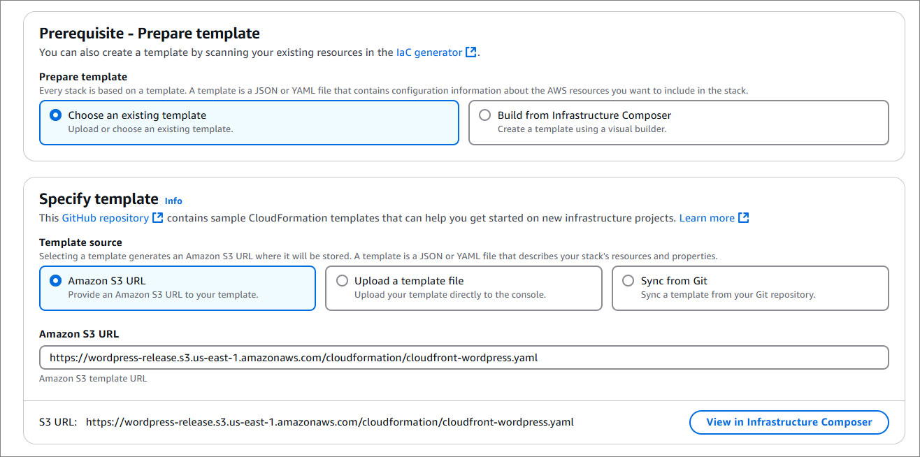 WordPress Pro CDN Create Stack