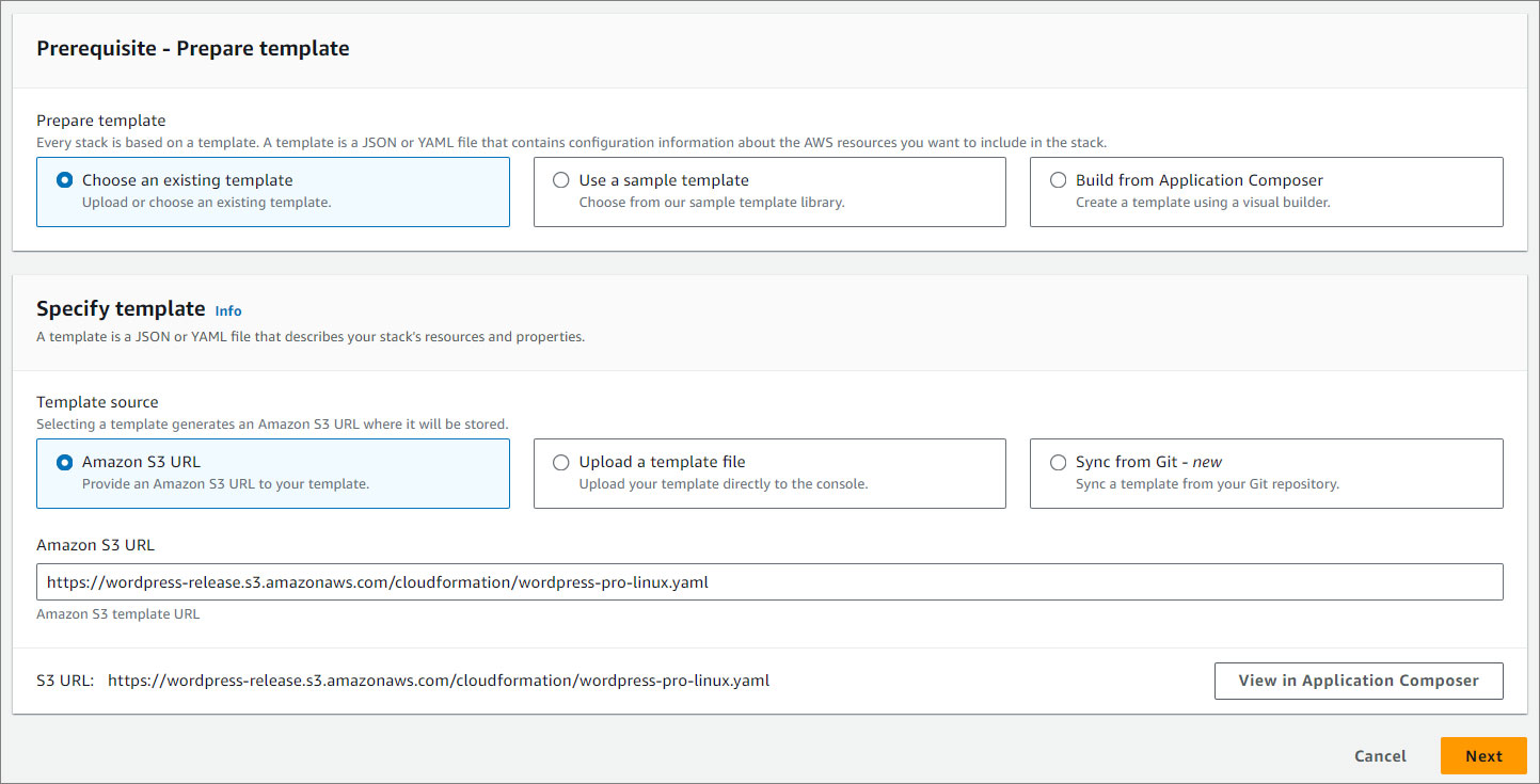 WordPress Pro Create Stack