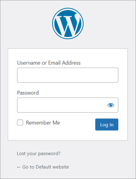 WordPress Login Screen